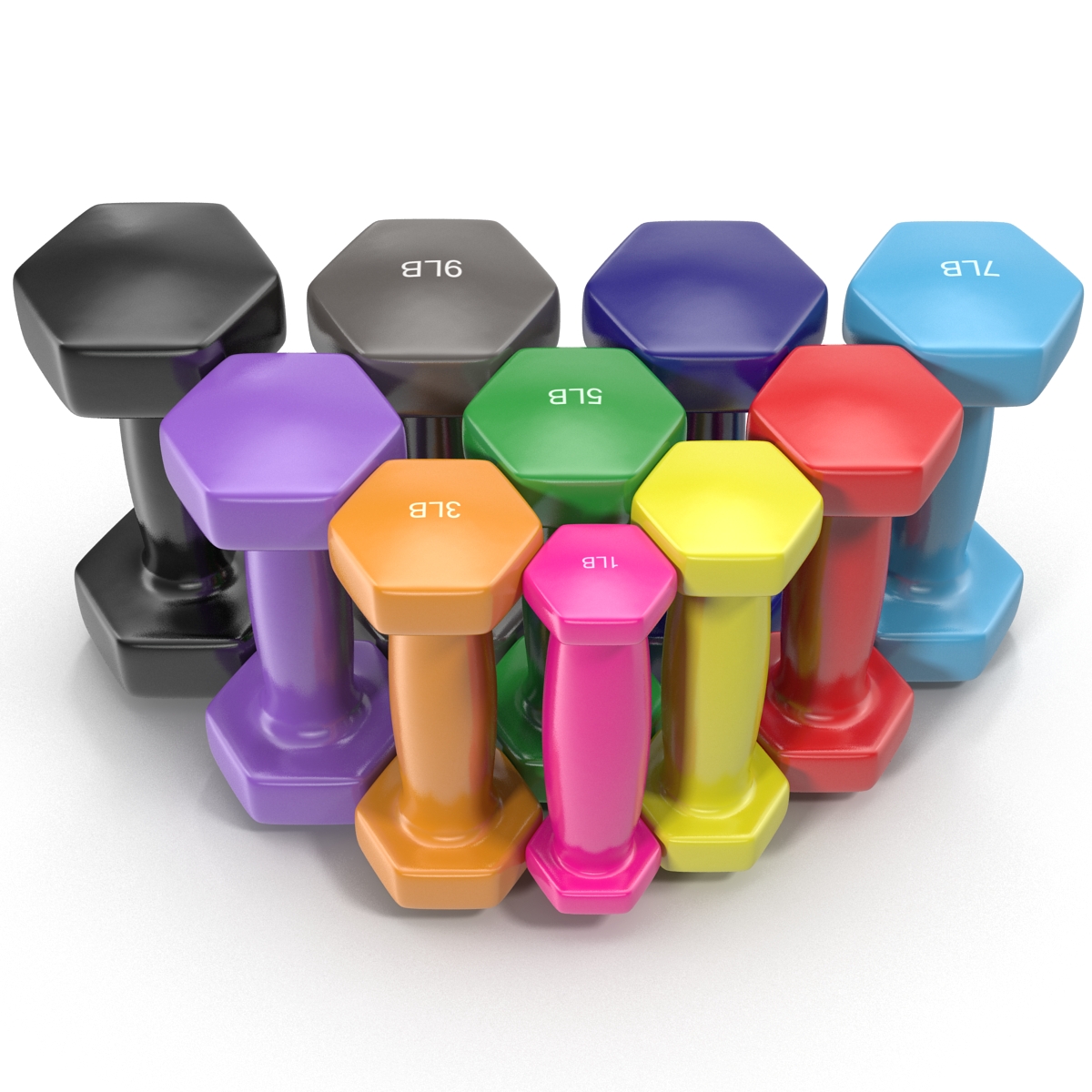 3D model Dumbbell Weights Set