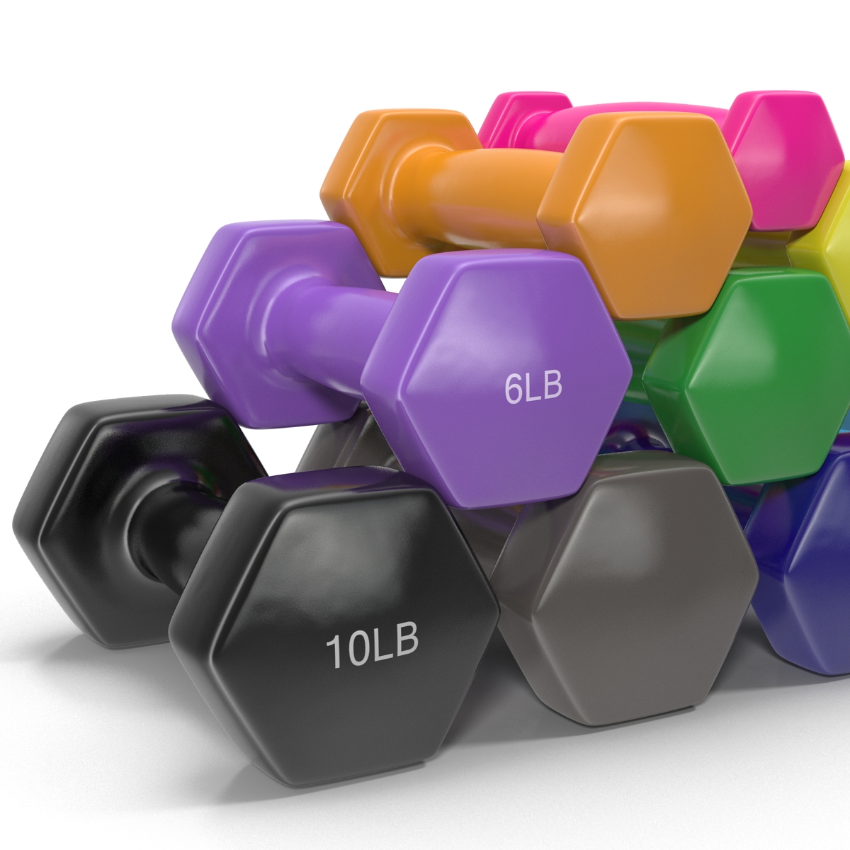 3D model Dumbbell Weights Set