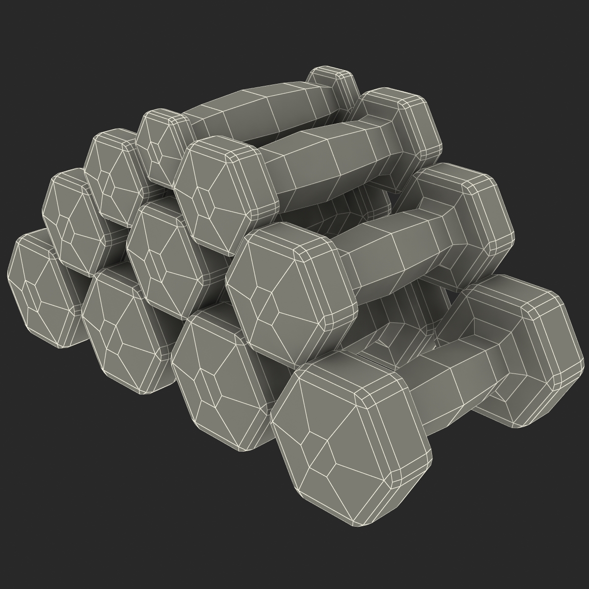 3D model Dumbbell Weights Set