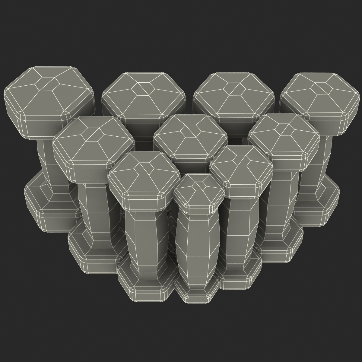 3D model Dumbbell Weights Set