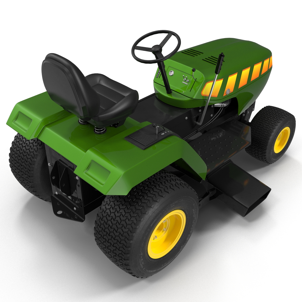 Lawn Tractor Rigged 3D model