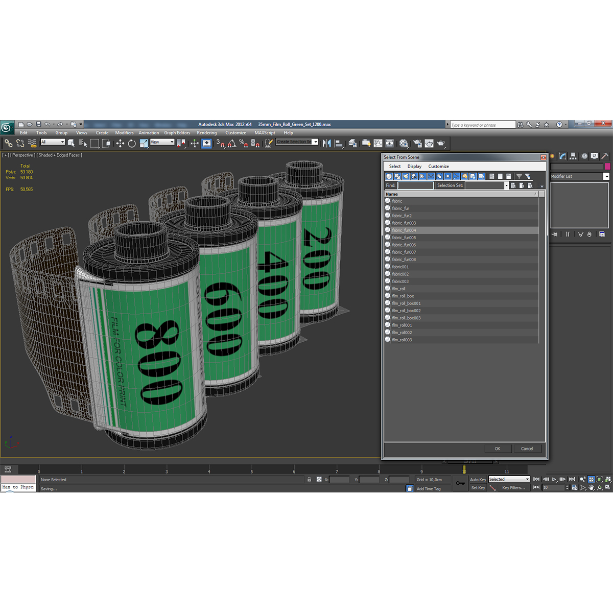 35mm Film Roll Green Set 3D Model 3D Molier International