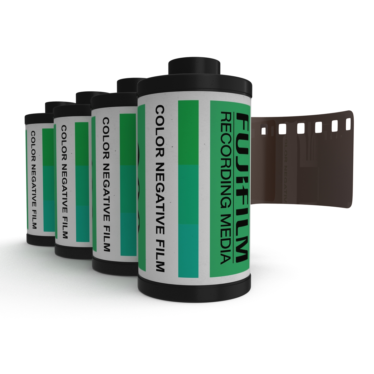 35mm Film Roll Green Set 3D model