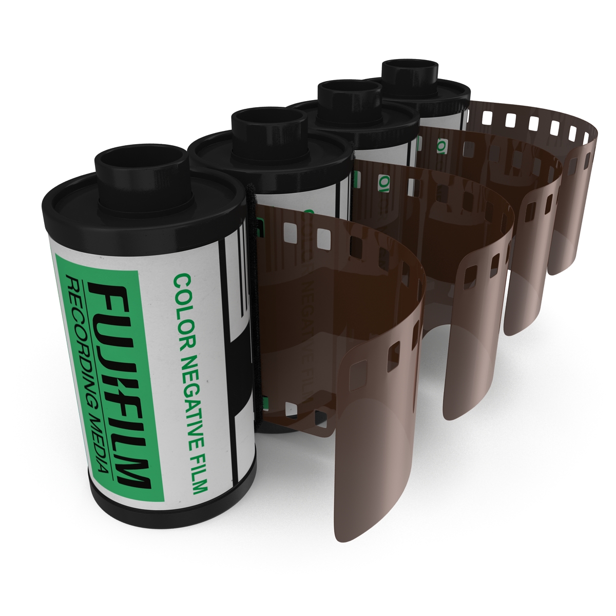 35mm Film Roll Green Set 3D model