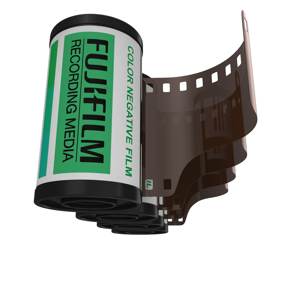 35mm Film Roll Green Set 3D model