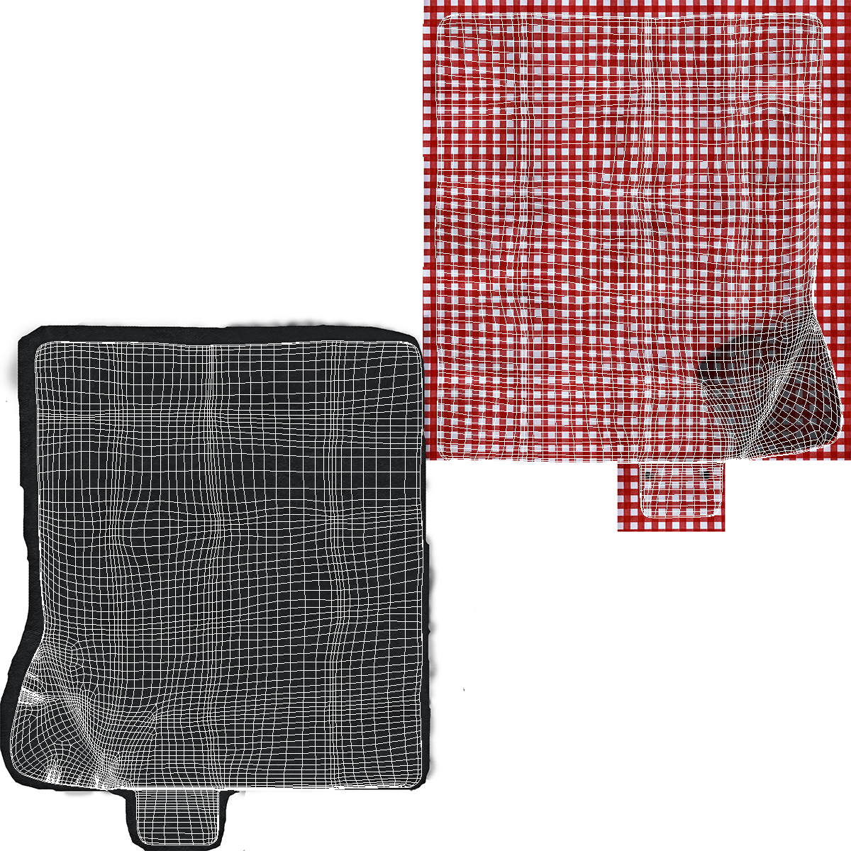 Picnic Blanket Red Set 3D