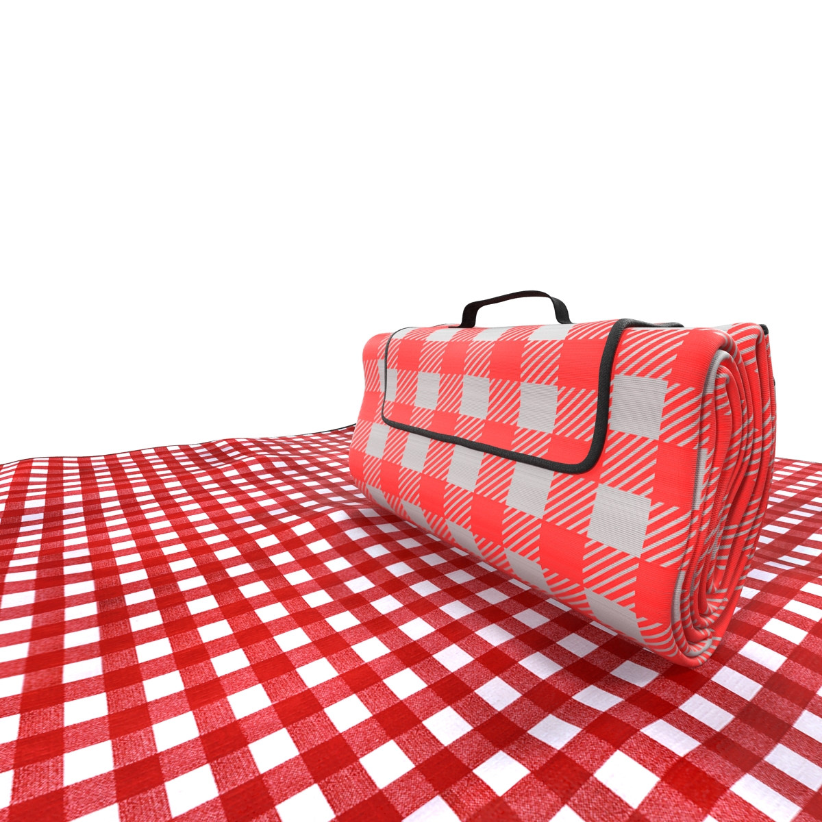 Picnic Blanket Red Set 3D