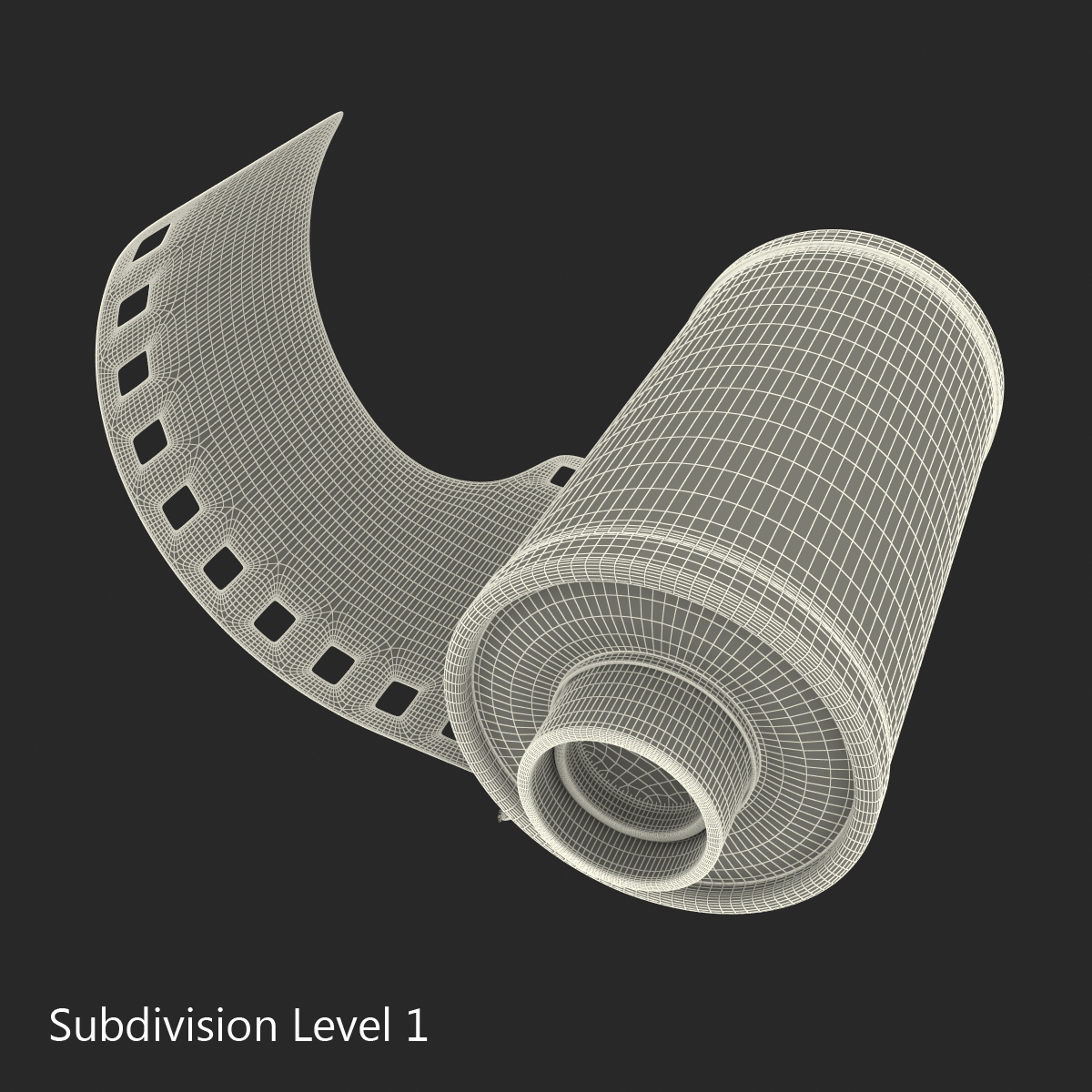 35mm Film Roll Blue 3D model