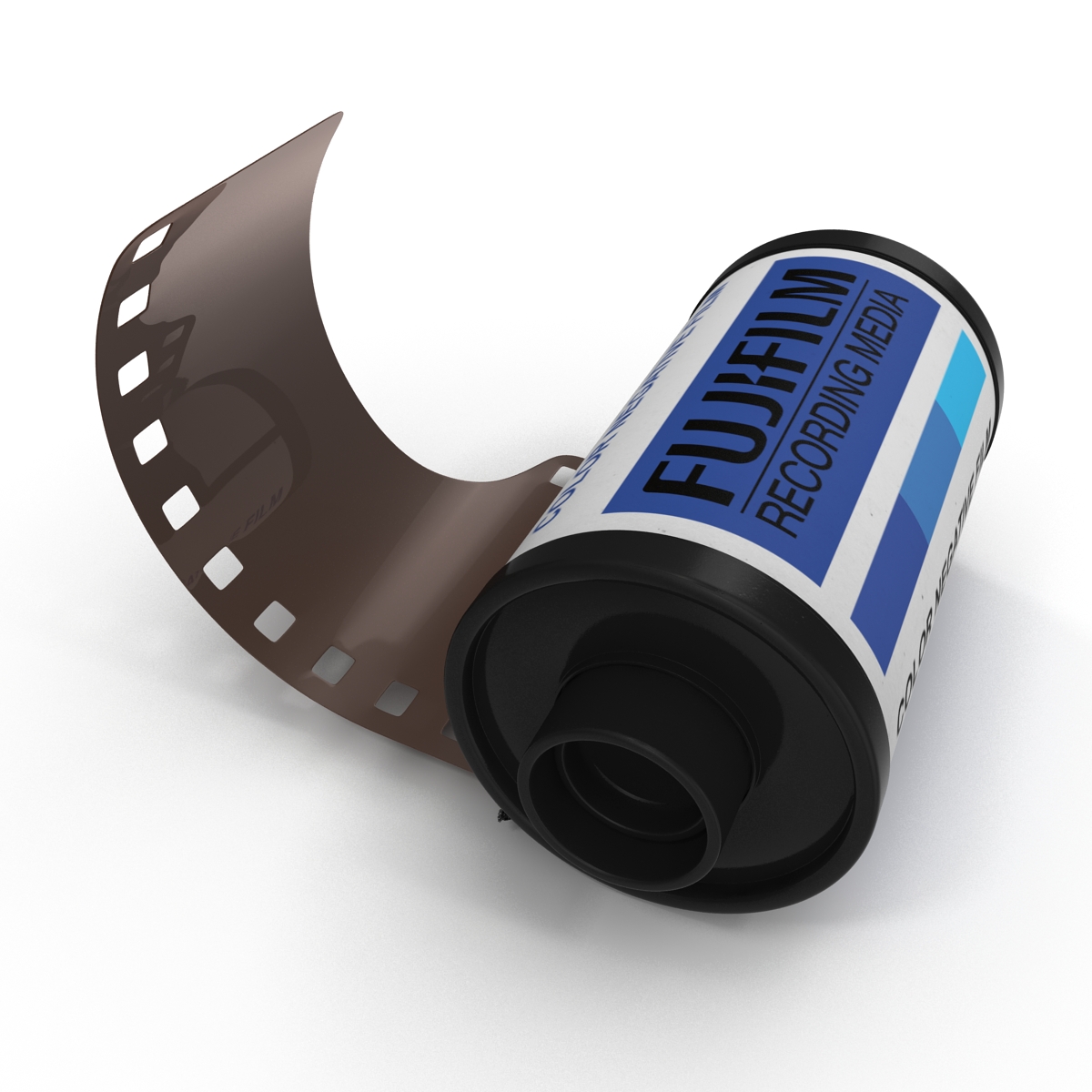 35mm Film Roll Blue 3D model