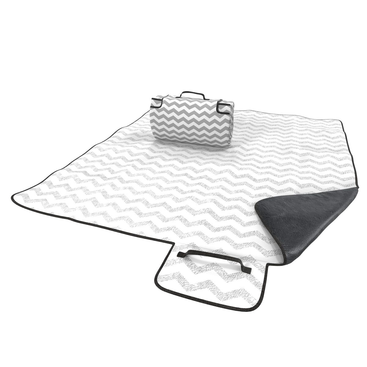 Picnic Blanket White Set 3D model