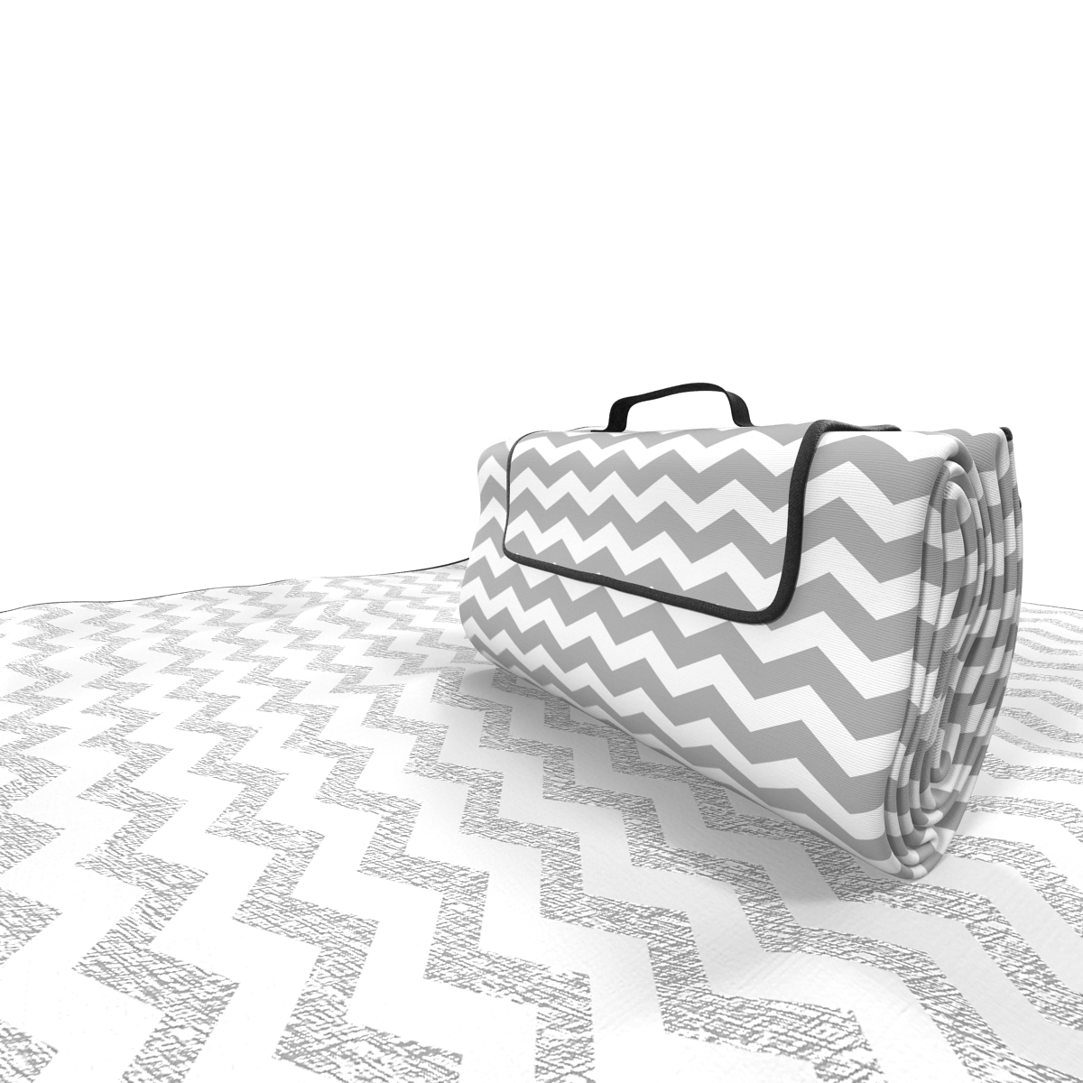 Picnic Blanket White Set 3D model