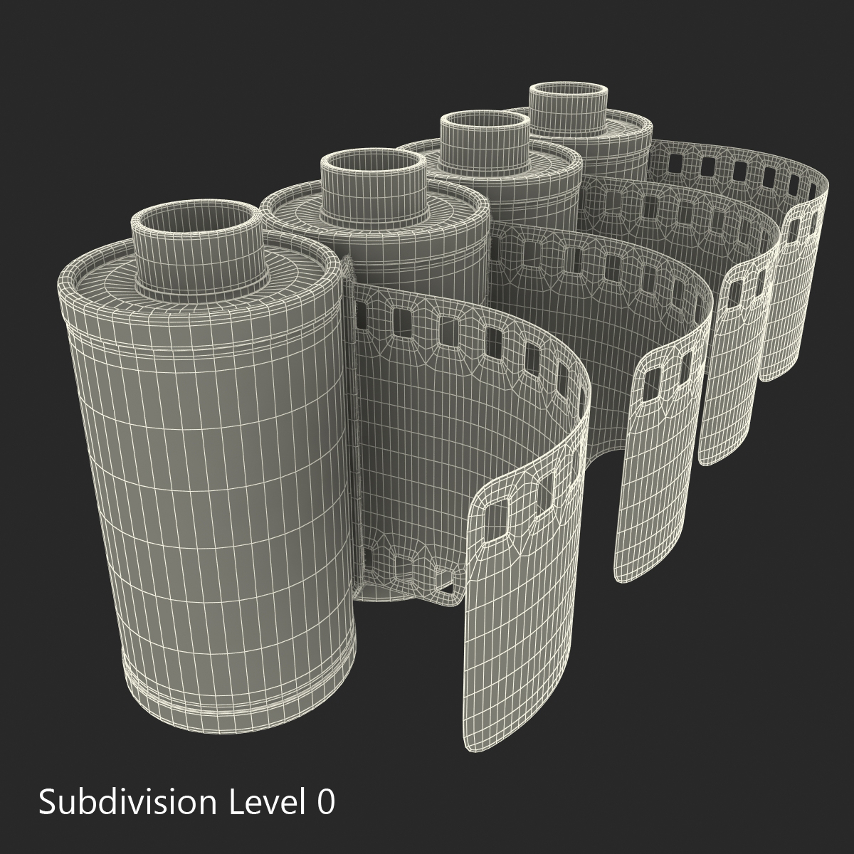 3D 35mm Film Roll Blue Set model