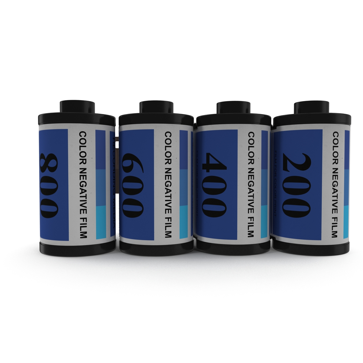 3D 35mm Film Roll Blue Set model