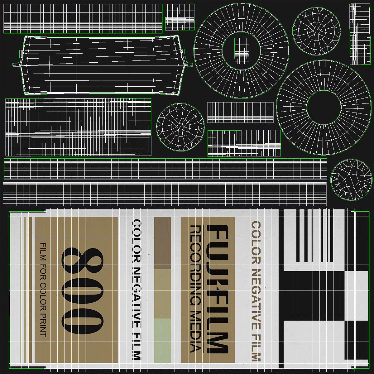 3D 35mm Film Roll Set model