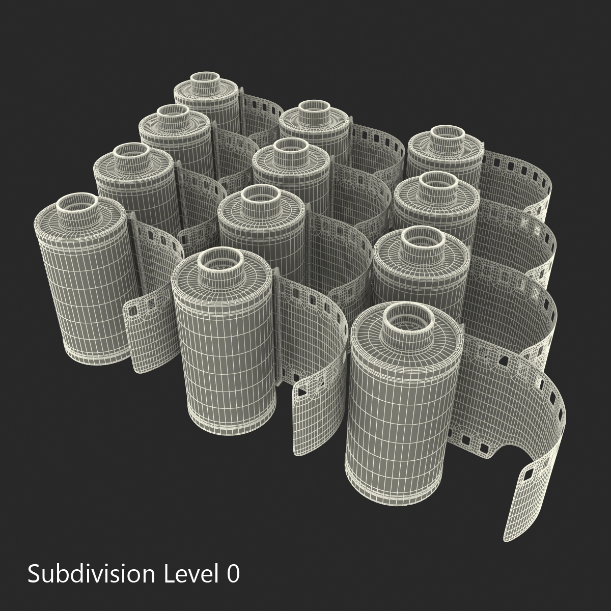 3D 35mm Film Roll Set model