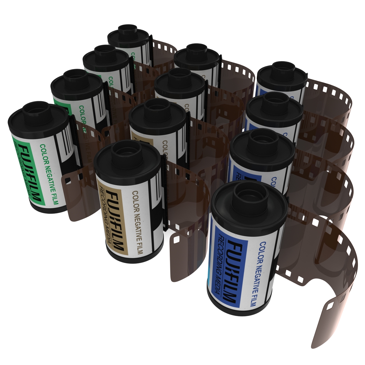 3D 35mm Film Roll Set model