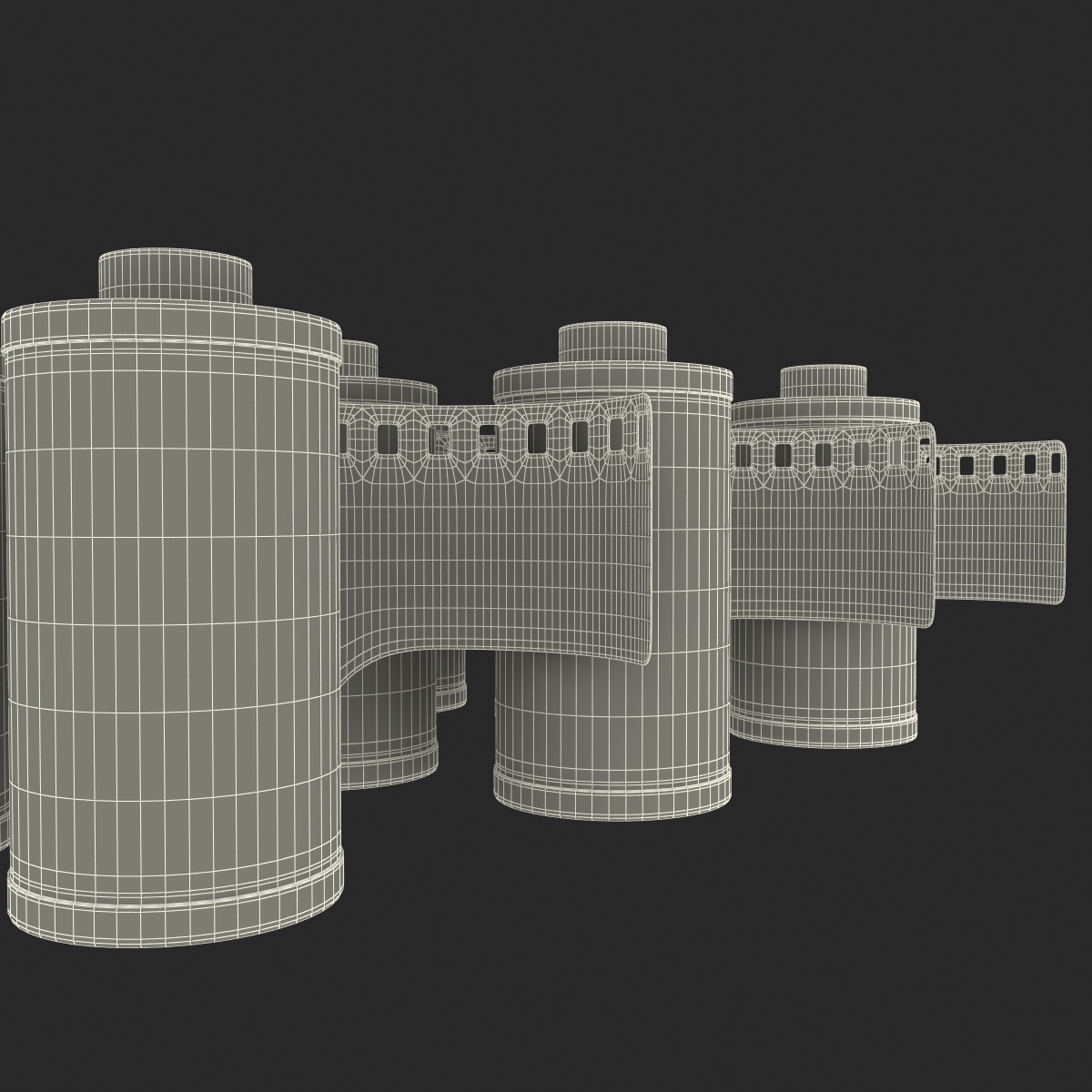 3D 35mm Film Roll Set model