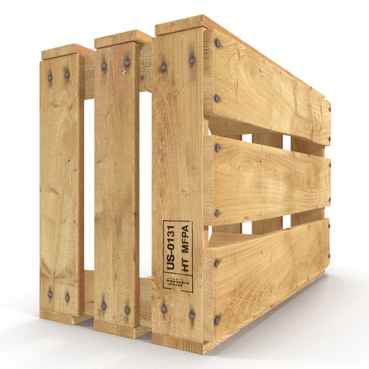 3D Wooden Fruit Crate model