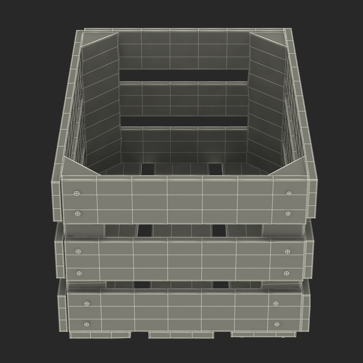 3D Wooden Fruit Crate model