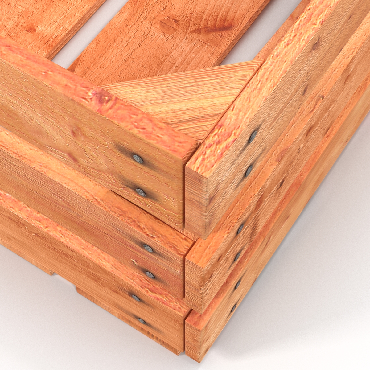 3D model Wooden Fruit Crate 2