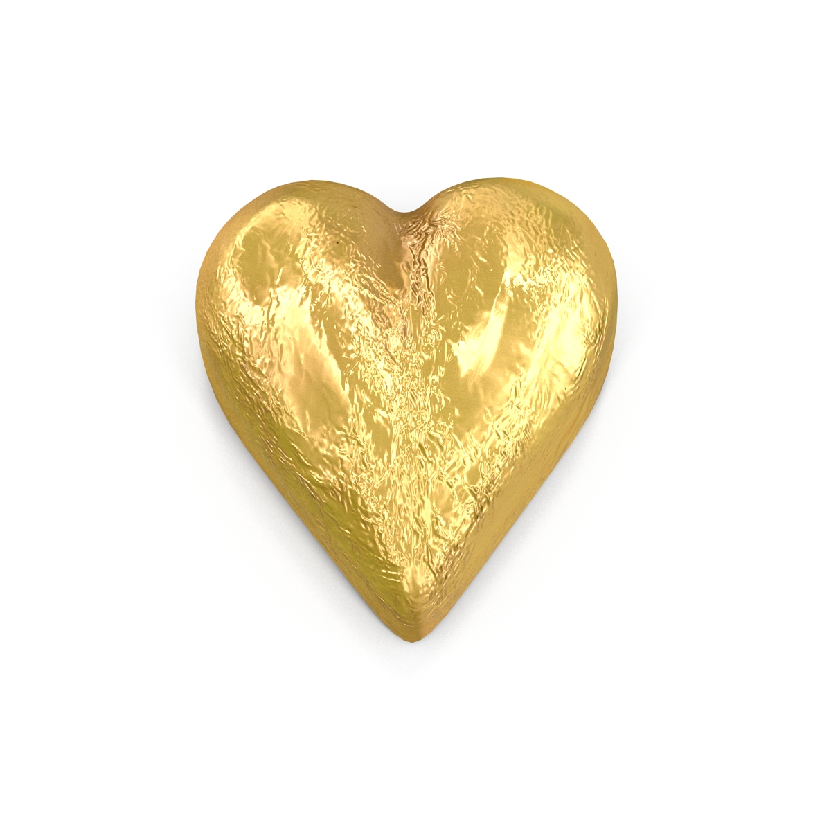 Chocolate Candy Heart in Gold Foil 3D model