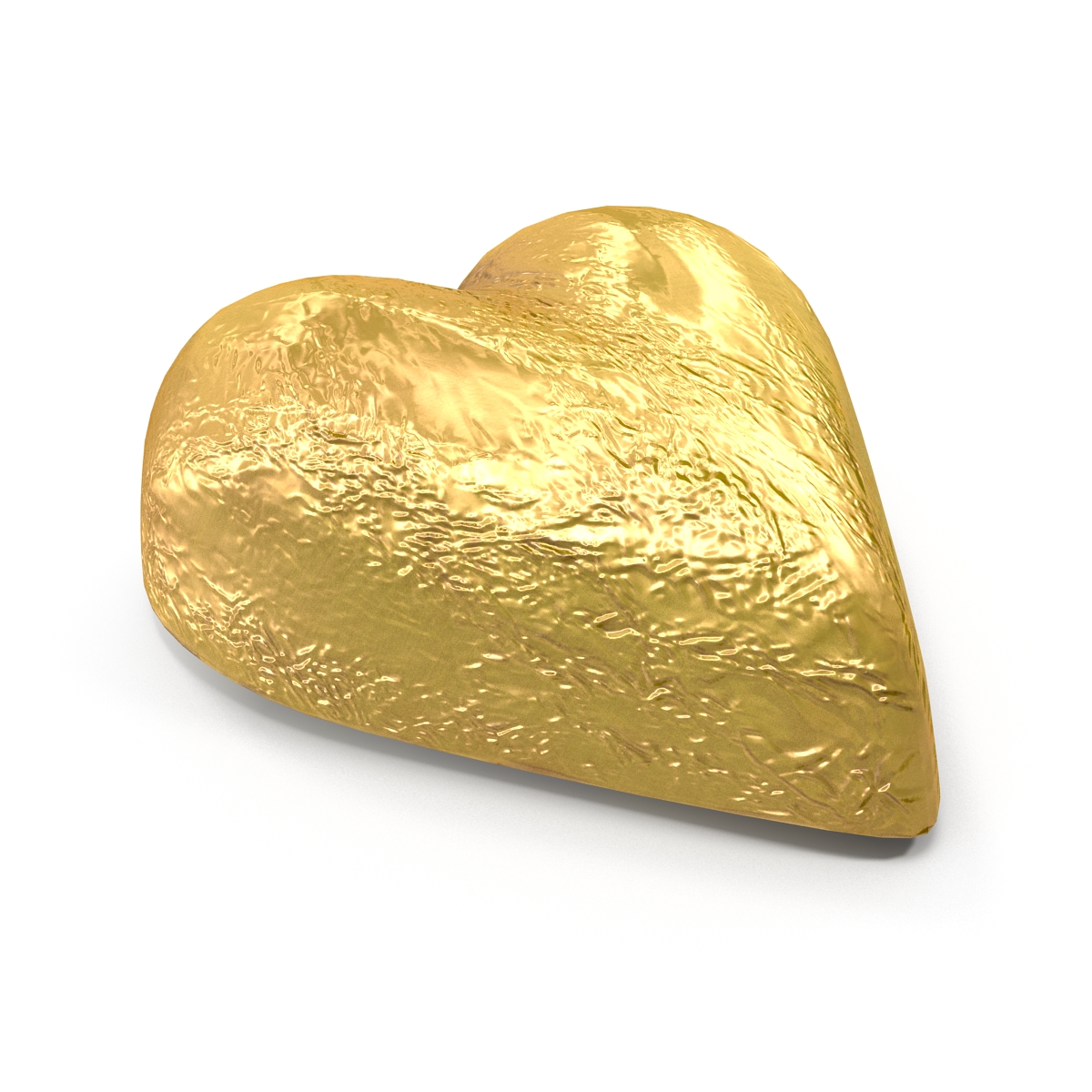 Chocolate Candy Heart in Gold Foil 3D model