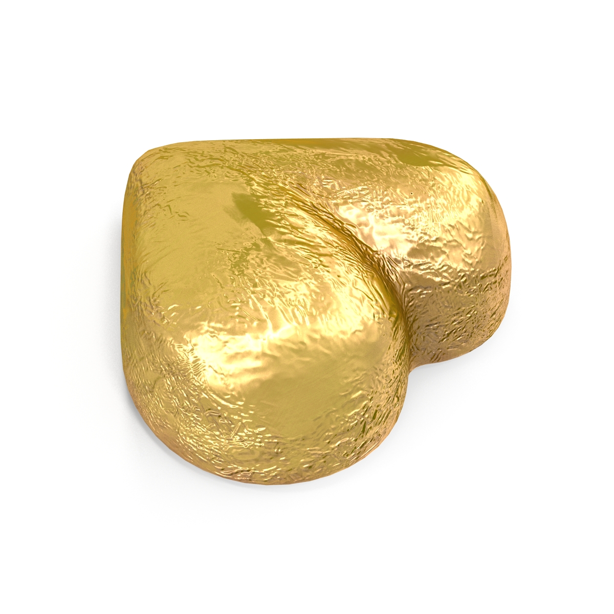 Chocolate Candy Heart in Gold Foil 3D model