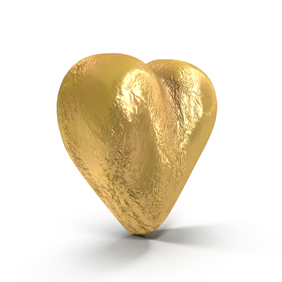 Chocolate Candy Heart in Gold Foil 3D model