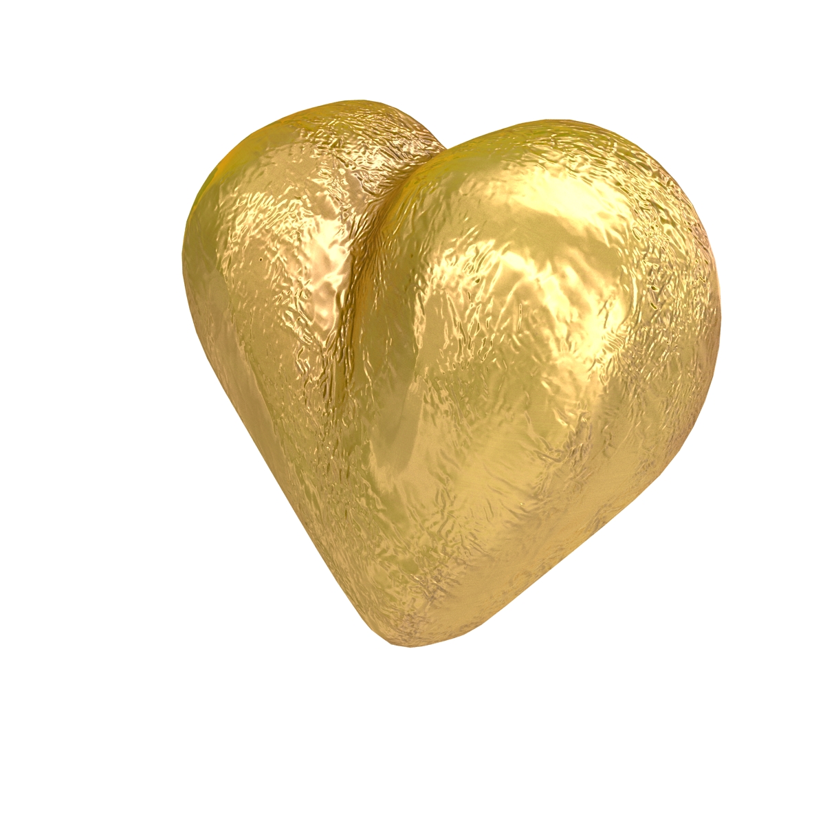 Chocolate Candy Heart in Gold Foil 3D model