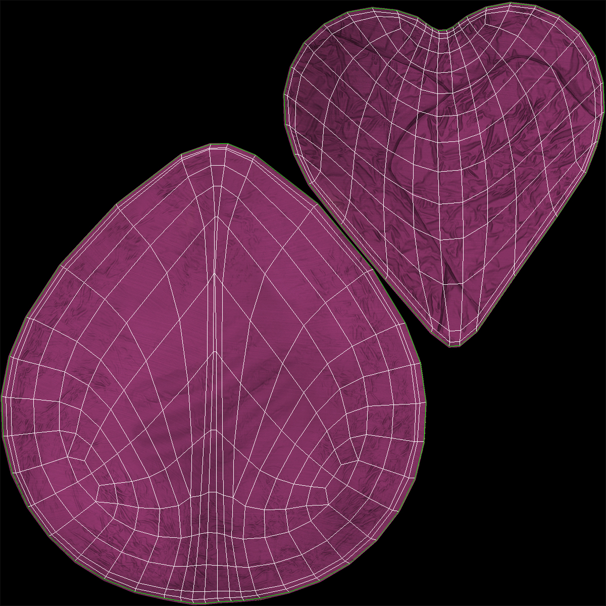 3D Chocolate Candy Heart in Purple Foil