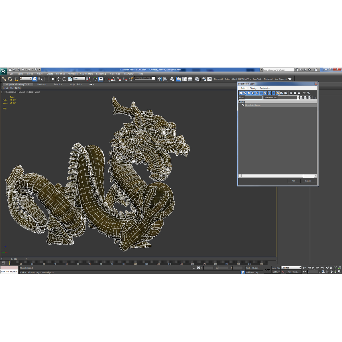 3D Chinese Dragon Statue