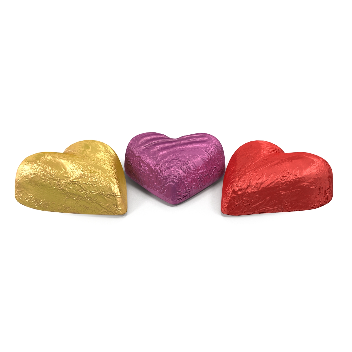 3D model Chocolate Candy Hearts in Foil