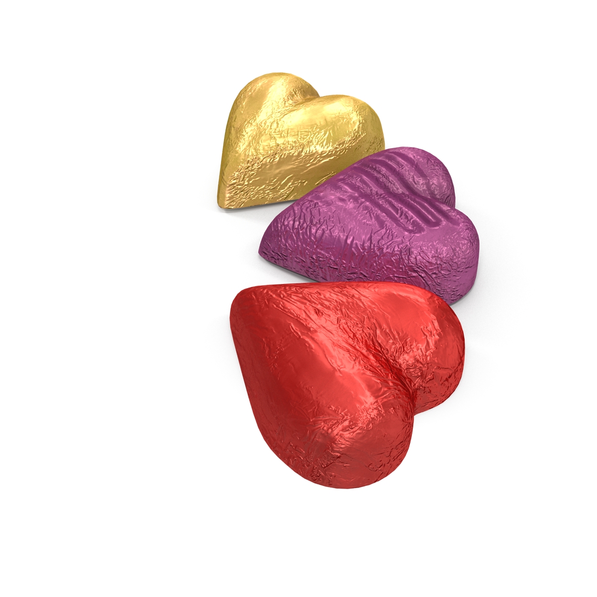 3D model Chocolate Candy Hearts in Foil