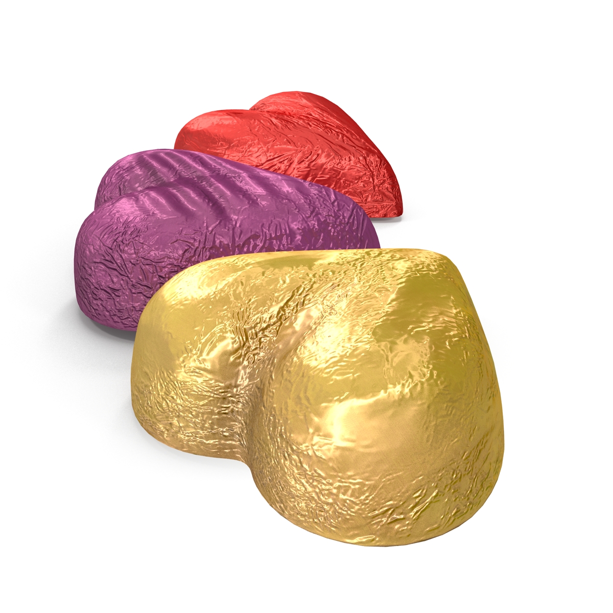 3D model Chocolate Candy Hearts in Foil