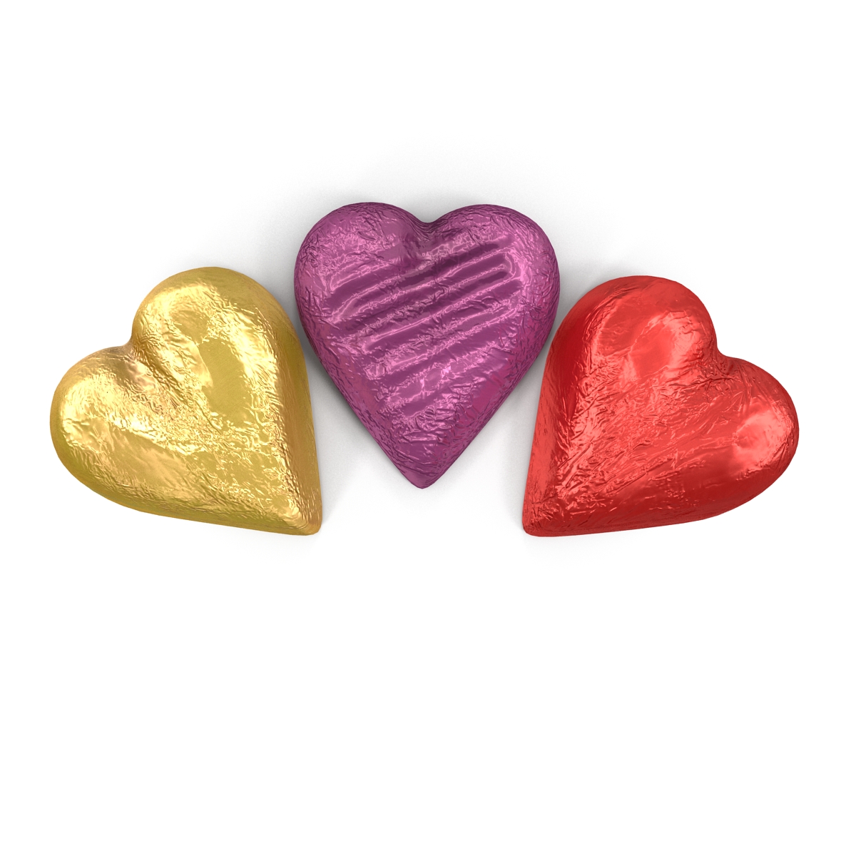 3D model Chocolate Candy Hearts in Foil