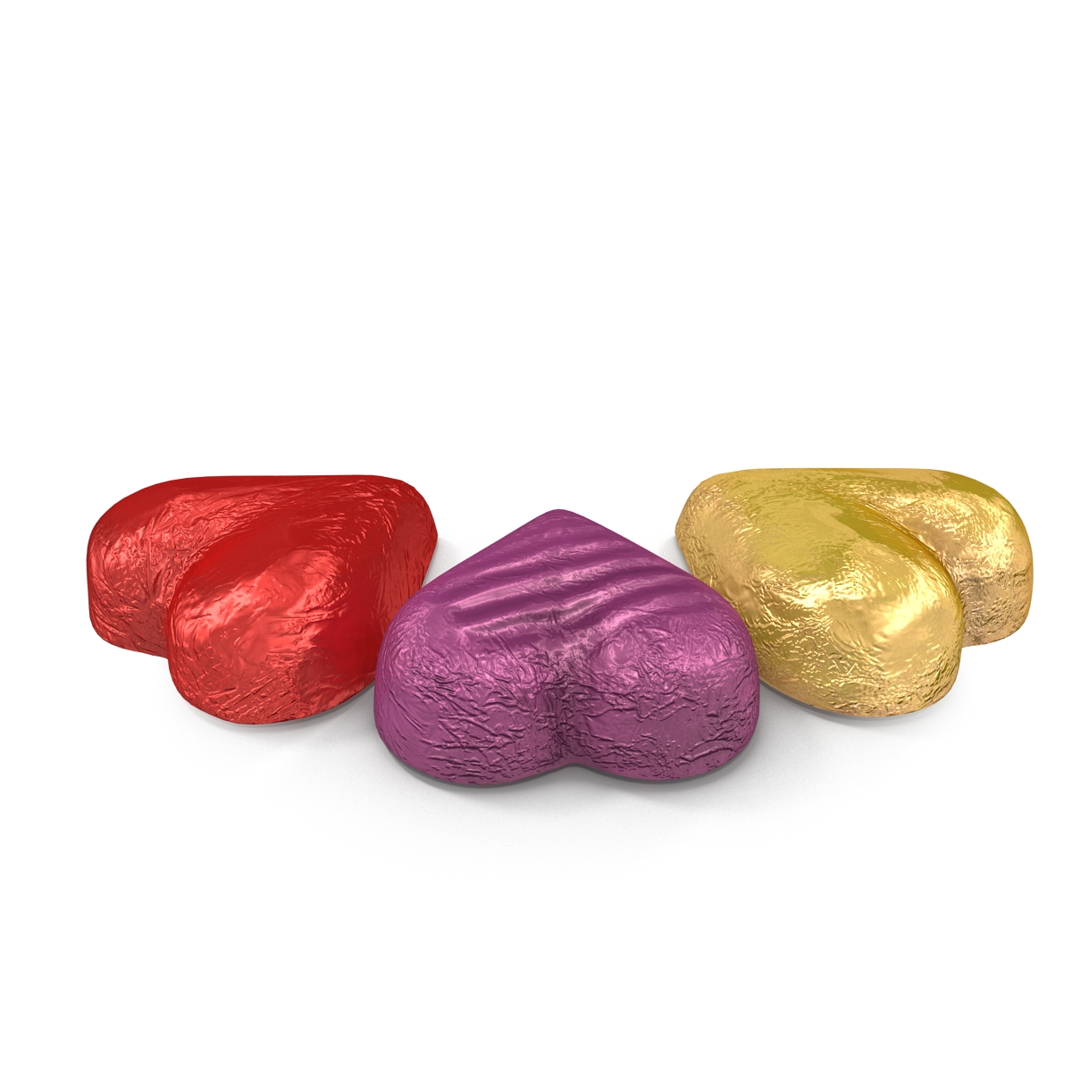 3D model Chocolate Candy Hearts in Foil