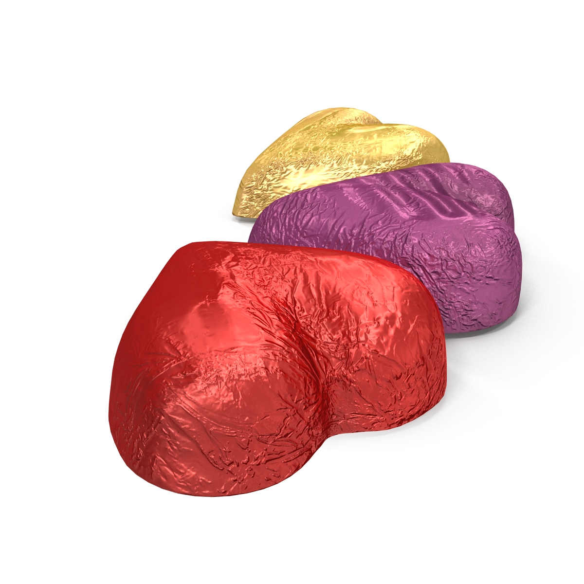 3D model Chocolate Candy Hearts in Foil