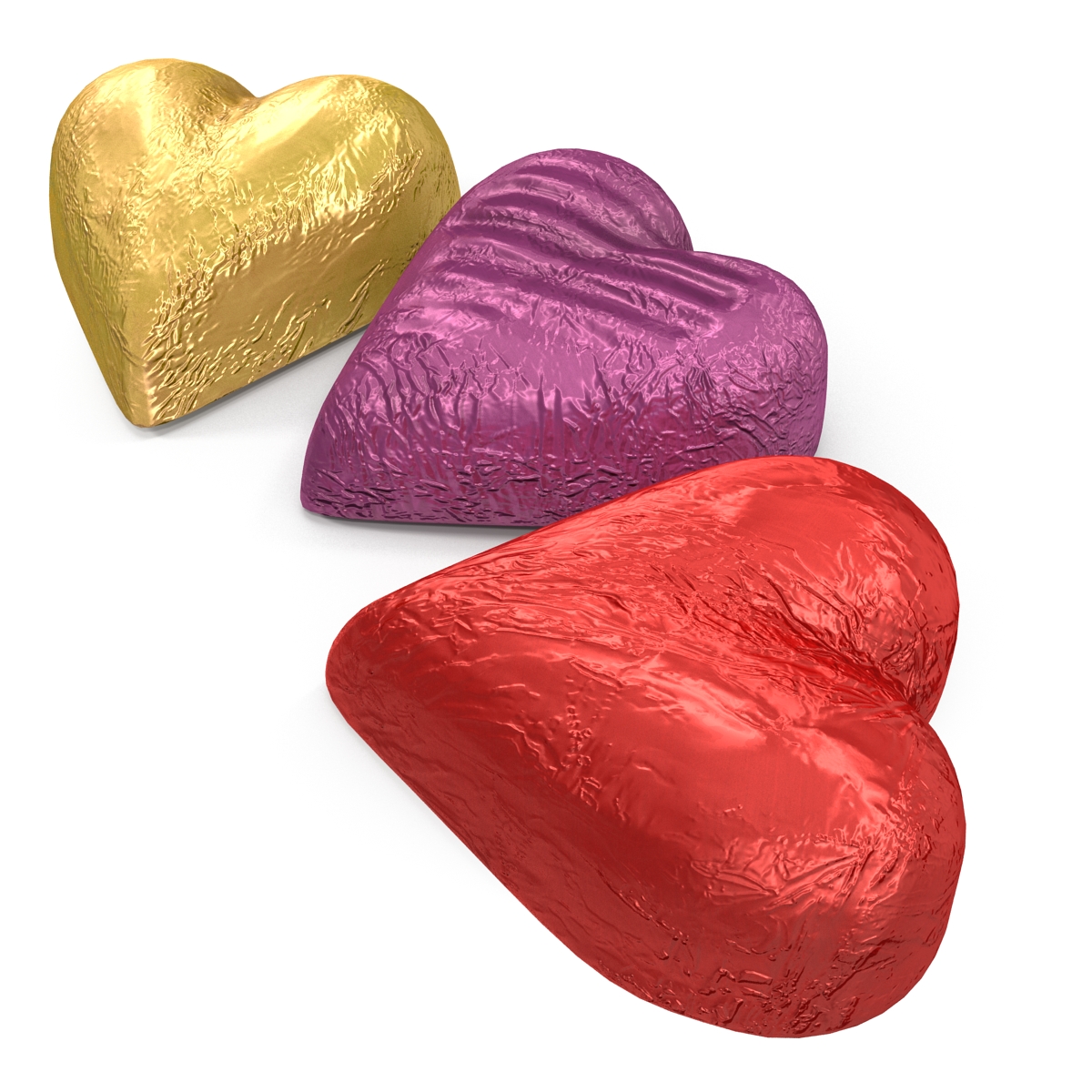 3D model Chocolate Candy Hearts in Foil