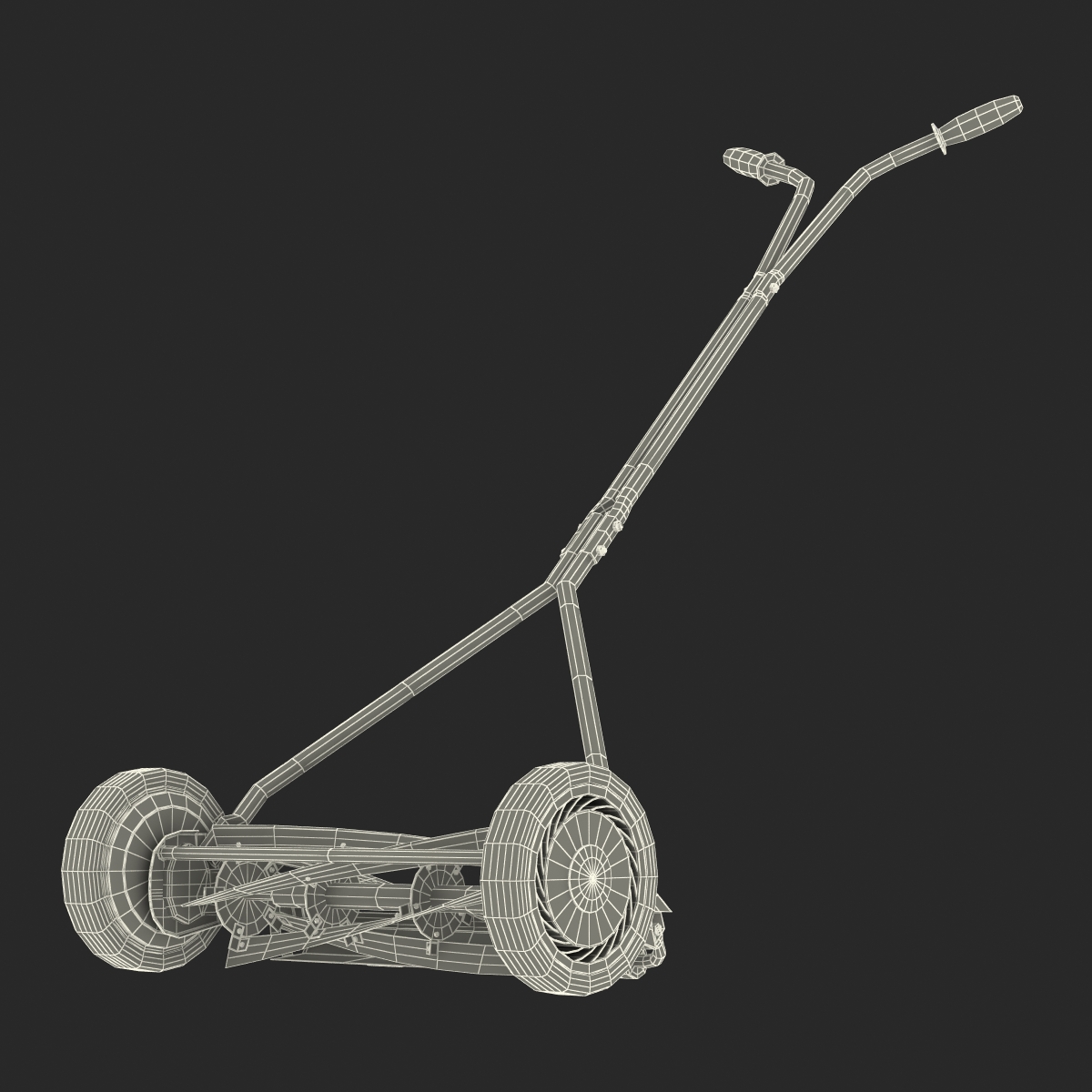 3D Vintage Push Mower model