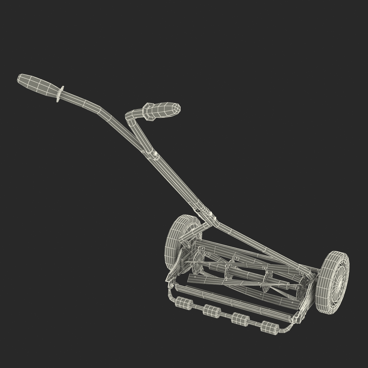 3D Vintage Push Mower model