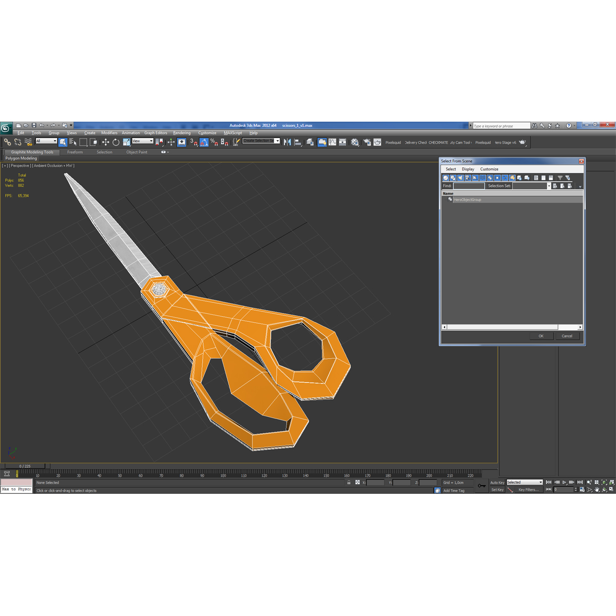 3D model Scissors Orange