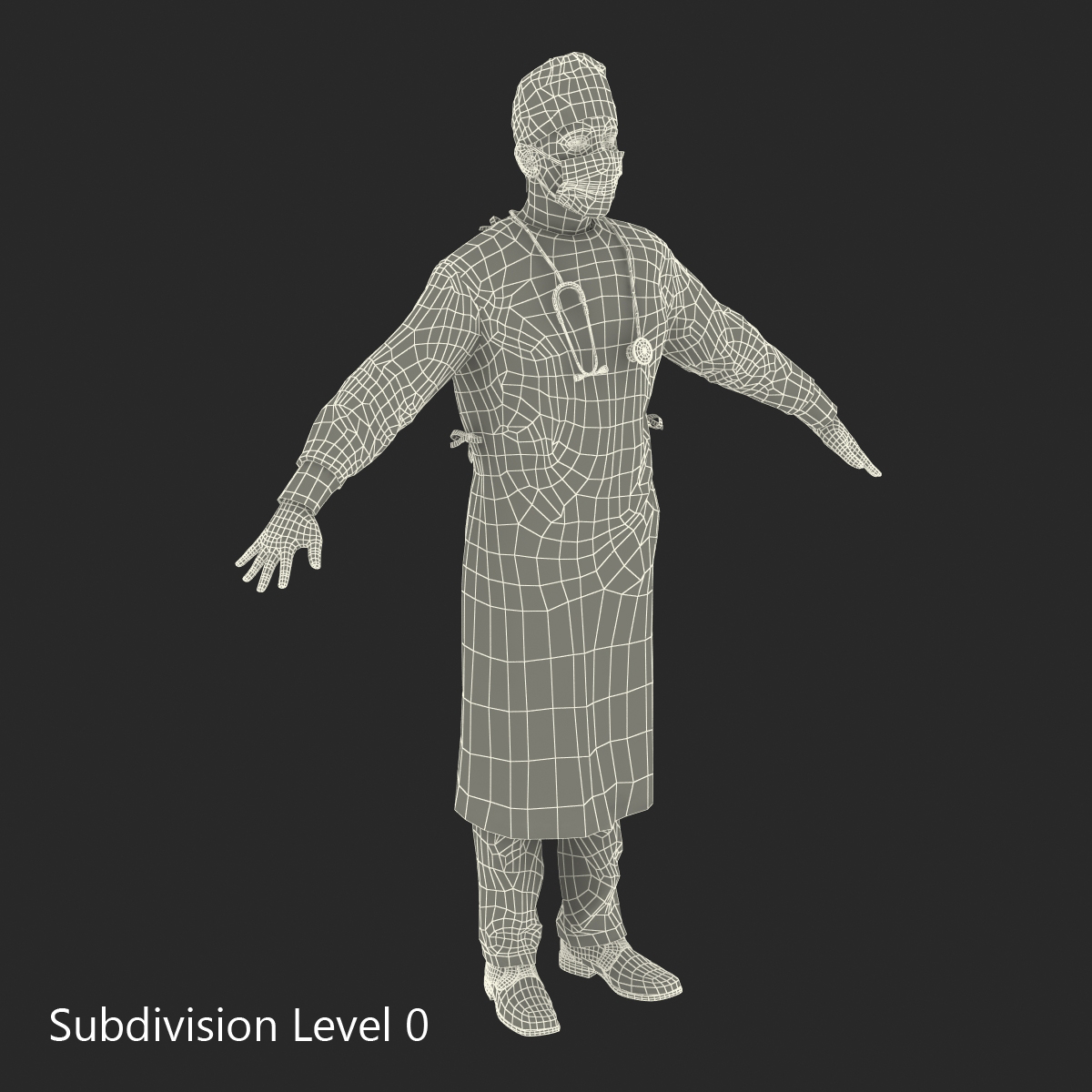 3D model Male Surgeon Mediterranean Rigged 3