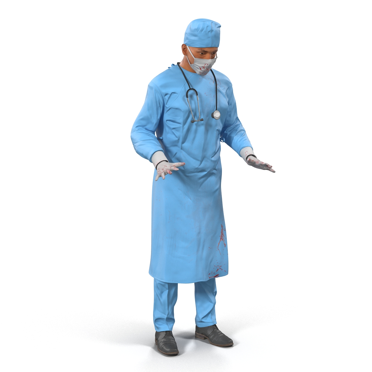 3D model Male Surgeon Mediterranean Rigged 3