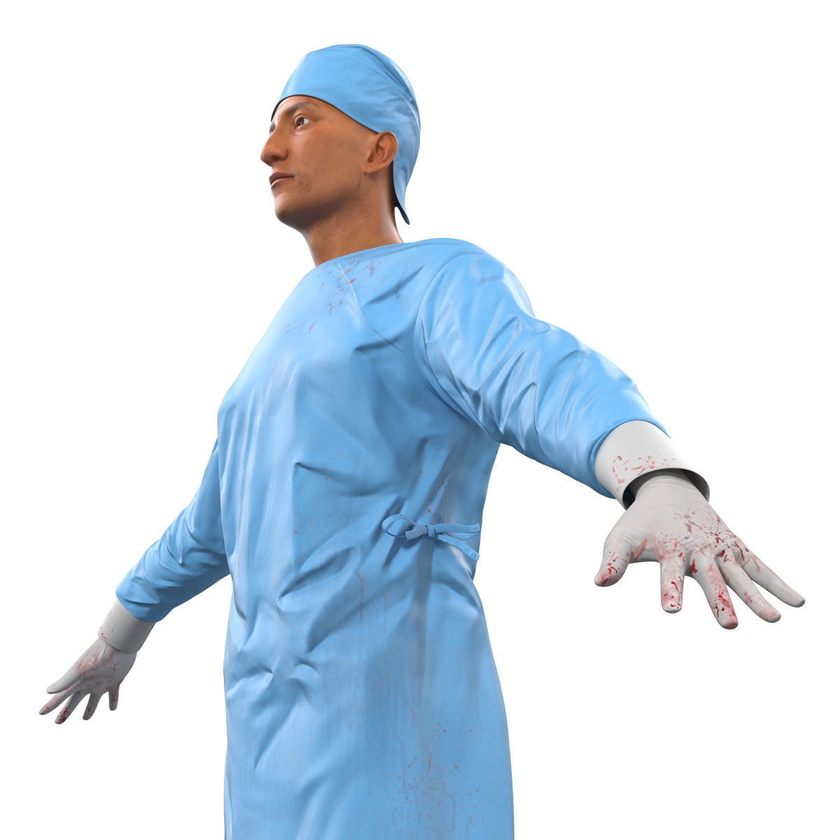 3D model Male Surgeon Mediterranean Rigged 4