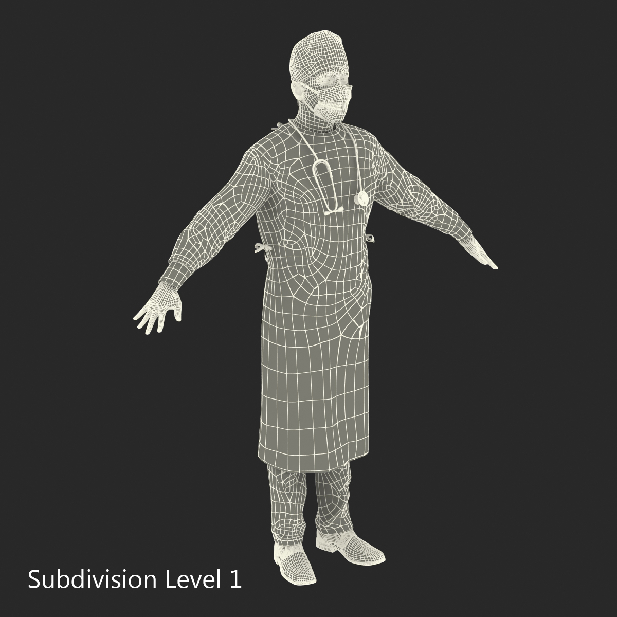 3D Male Surgeon Mediterranean