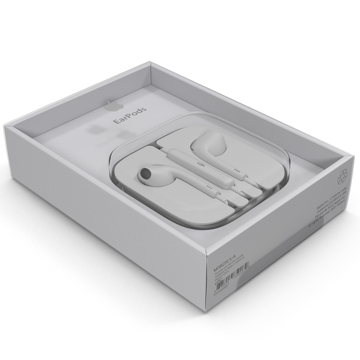 3D model Apple EarPods with Remote and Mic Folded