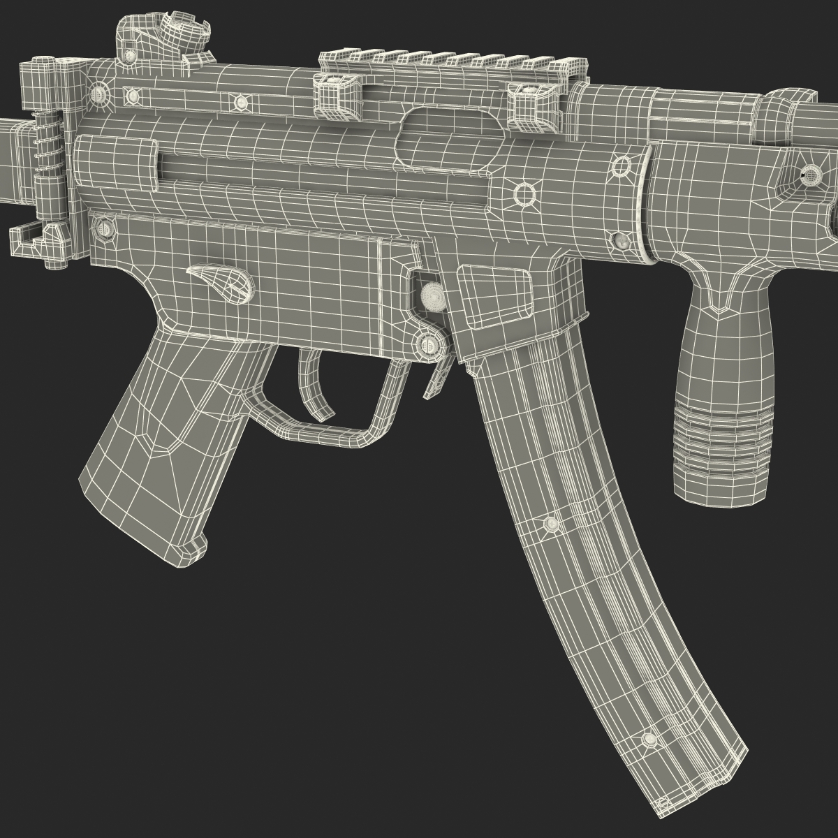 3D Assault Rifle MP5K model