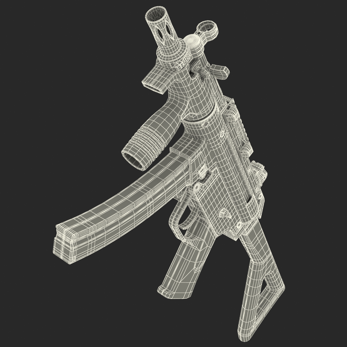 3D Assault Rifle MP5K model