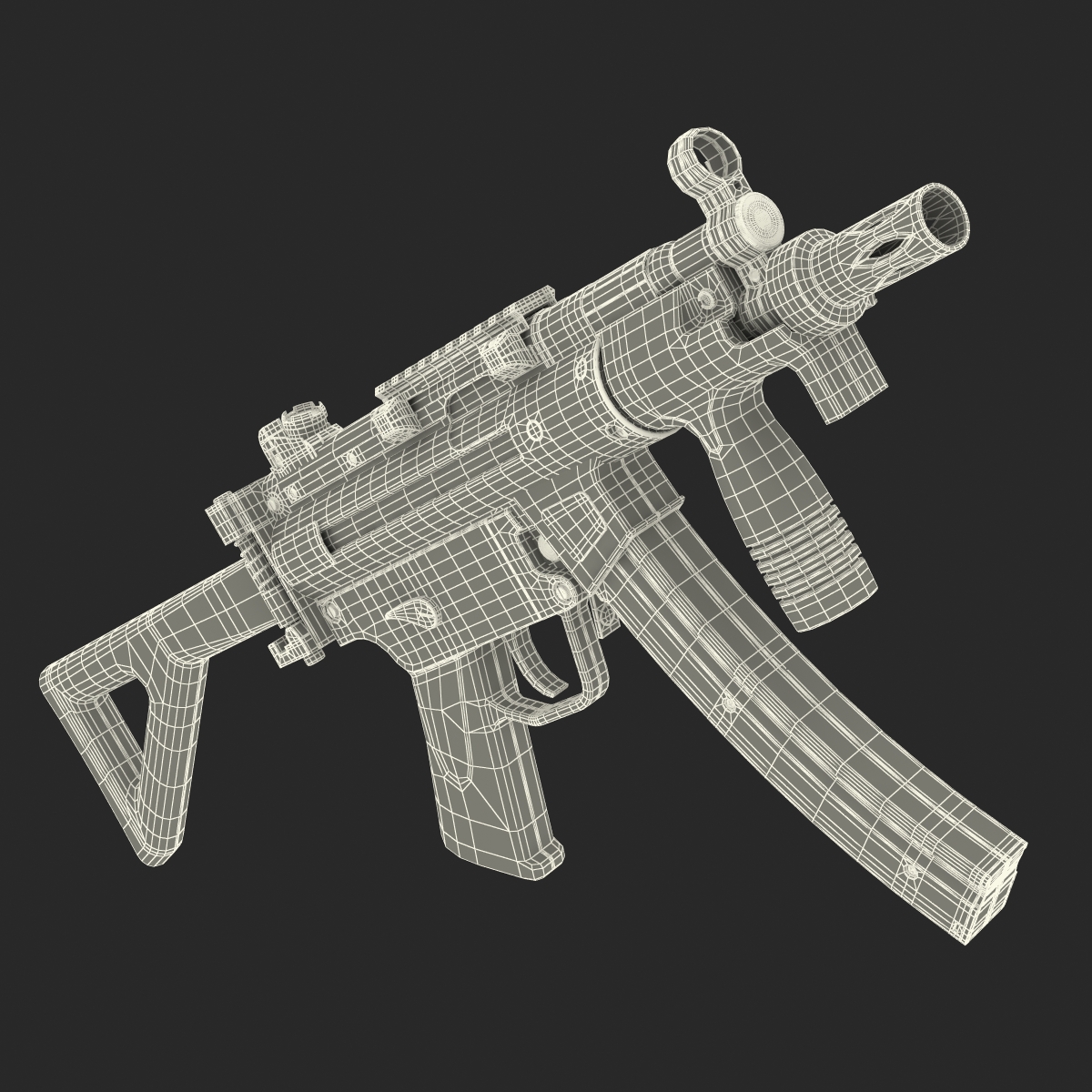 3D Assault Rifle MP5K model