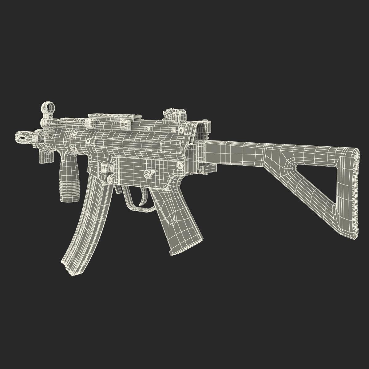 3D Assault Rifle MP5K model